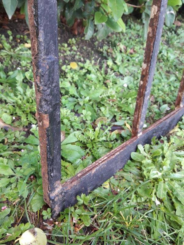 Industrial arched metal window L128xH114 19th century glass roof 2 leaves