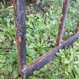 Industrial arched metal window L128xH114 19th century glass roof 2 leaves