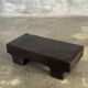Small stool, black solid teak accent stool wabi-sabi L30 W8.5 H6.