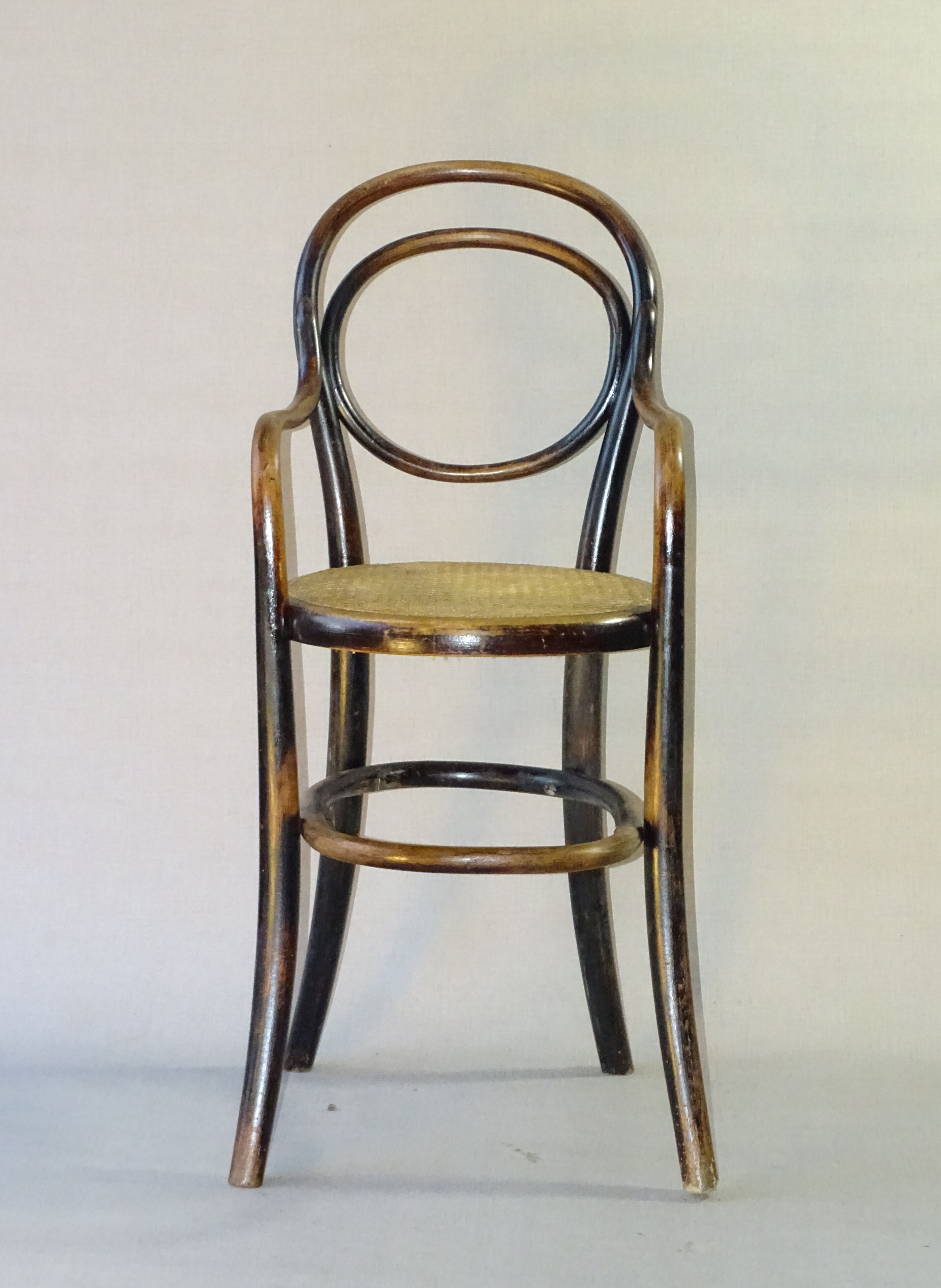 High baby chair, Thonet 1890, bistro, canned