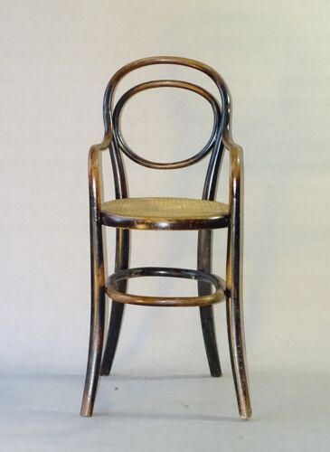 Chaise de bébé haute, Thonet 1890, bistrot, cannée