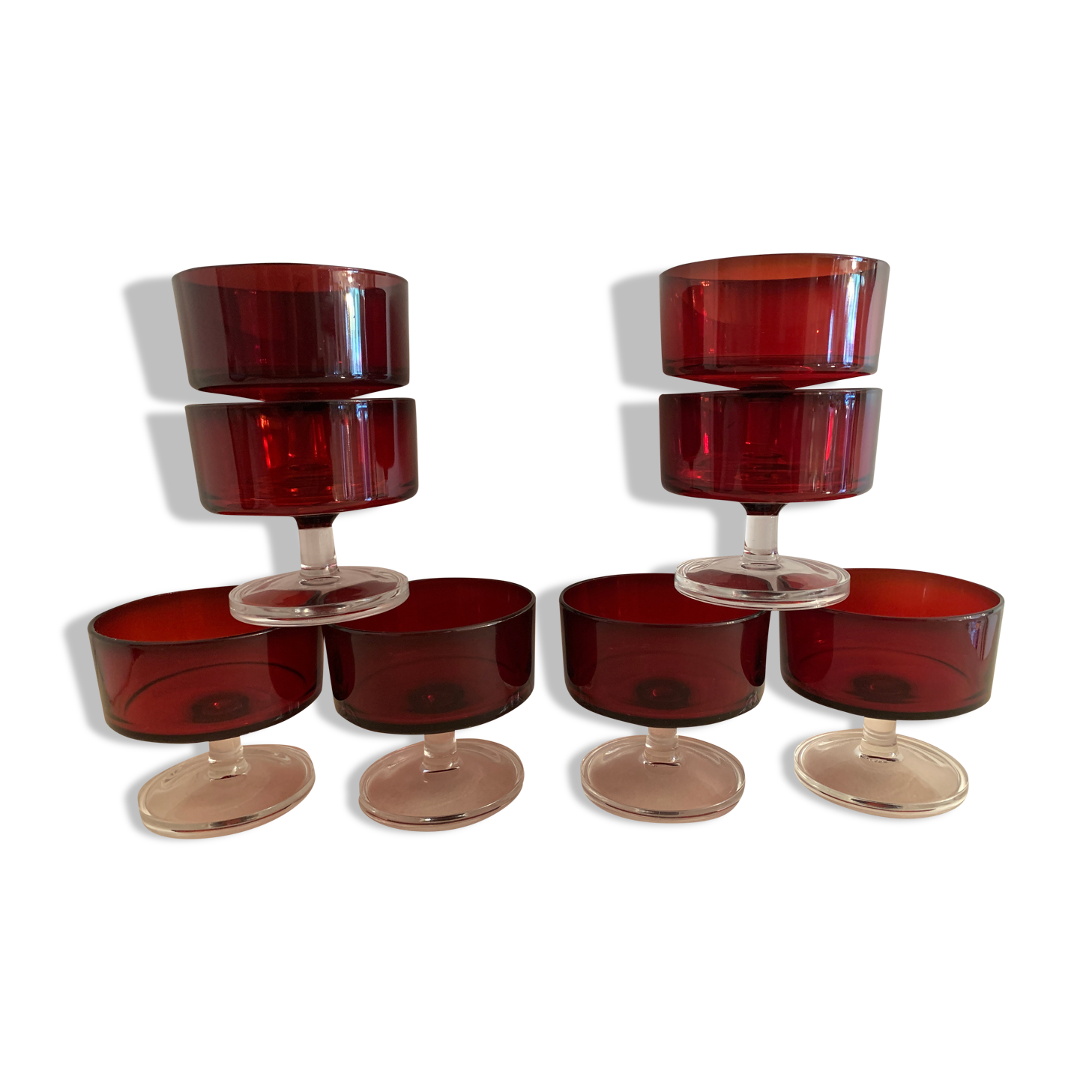 8 coupes à champagne ou dessert Luminarc 1970