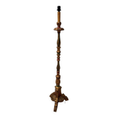 Polychrome carved wooden floor lamp, 20th century.