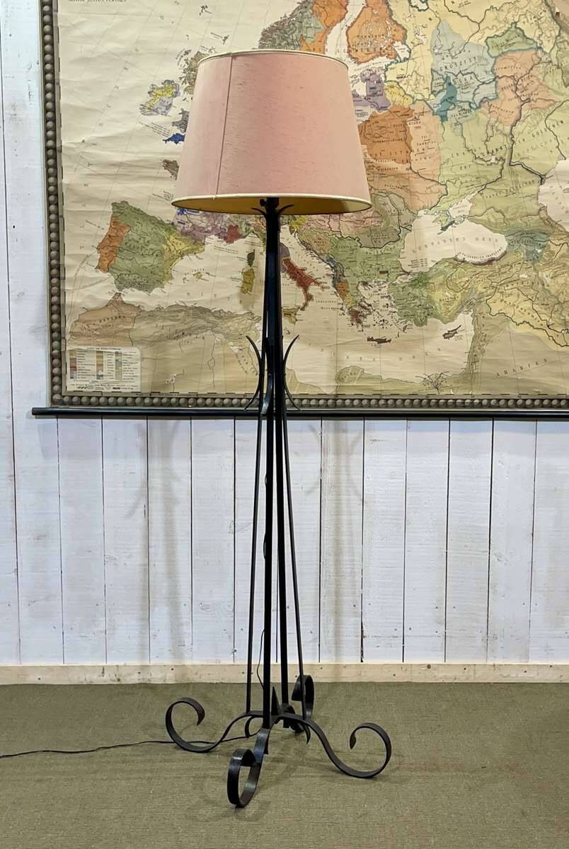 1930s wrought iron floor lamp