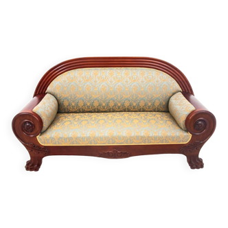 Mahogany sofa in the Biedermeier style, after renovation.