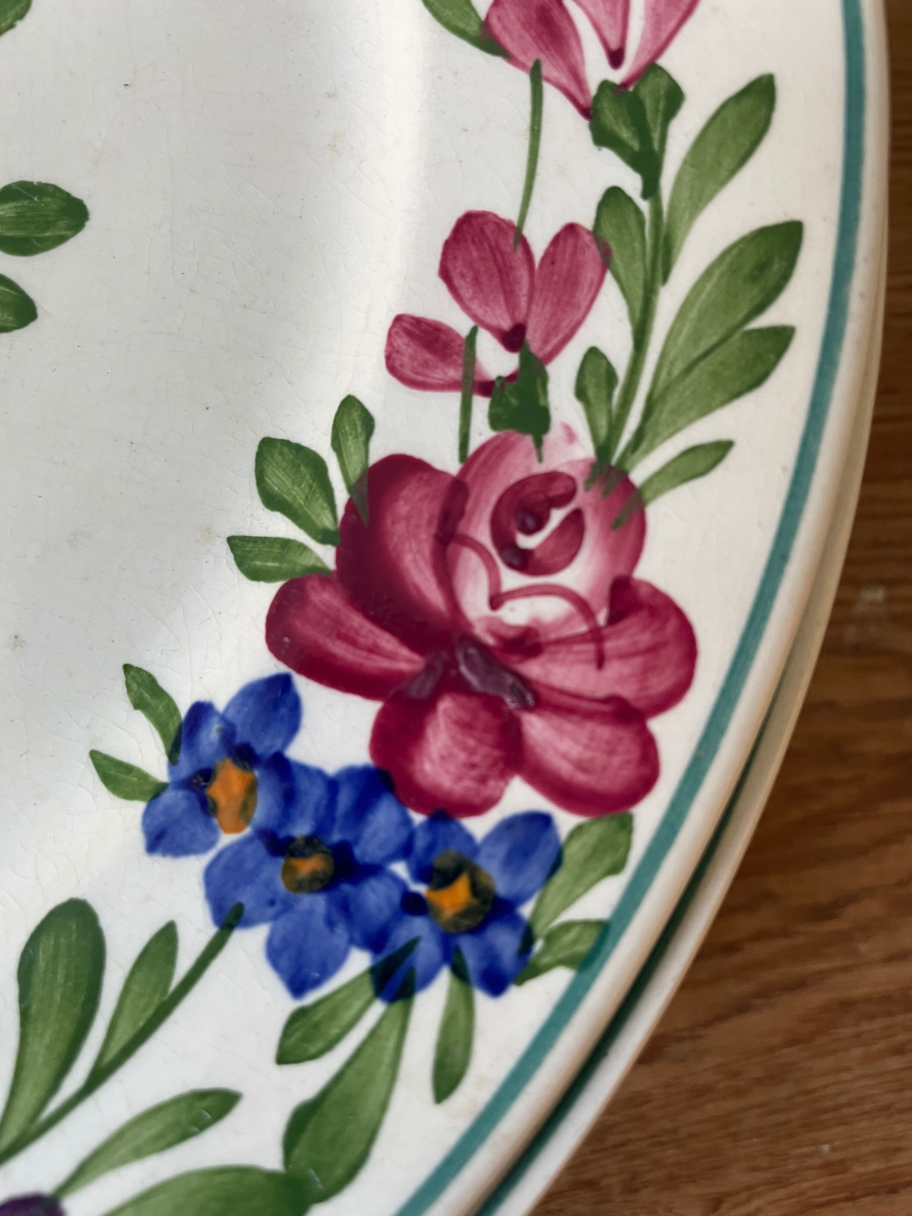Set of 6 flat plates in Sarreguemines earthenware, Rusticana model