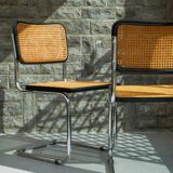 Pair of black Cesca chairs B32 Marcel Breuer