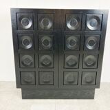 Black brutalist bar cabinet, 1970s