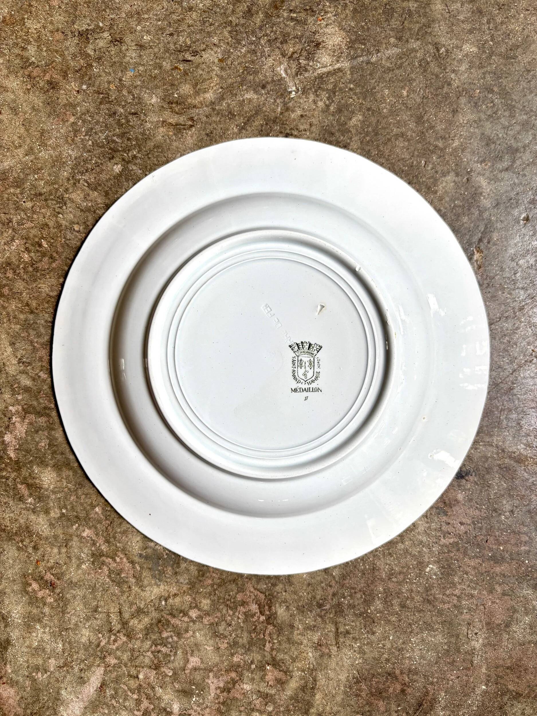 St Amand and Hamage ironstone deep plate, "Medallion" service