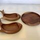 Trio de coupelles poissons en bois