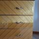 3-drawer chest of drawers - 60s - vintage - marquetry effect - spinning top feet