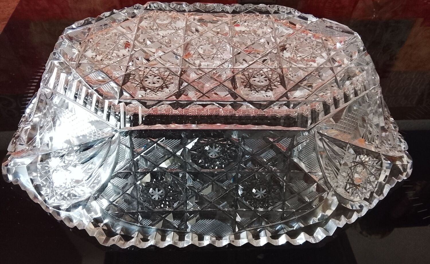 Cut glass fruit bowl