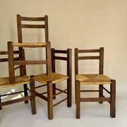 Set de quatre chaises paysannes paillées