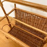 Rattan magazine rack - 60s/70s - Riviera spirit