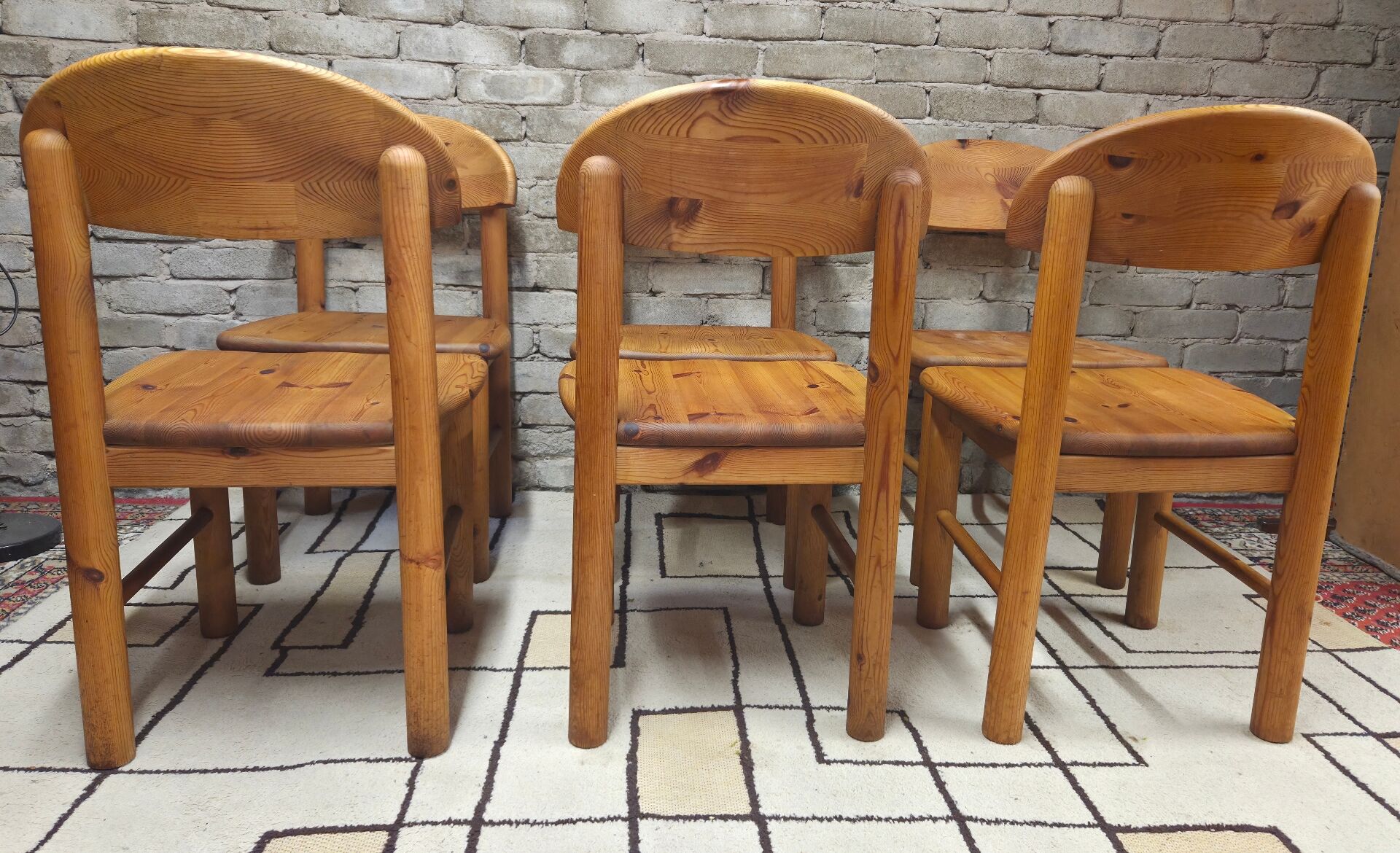 Set of 6 Rainer Daumiller chairs in solid pine – 1970s