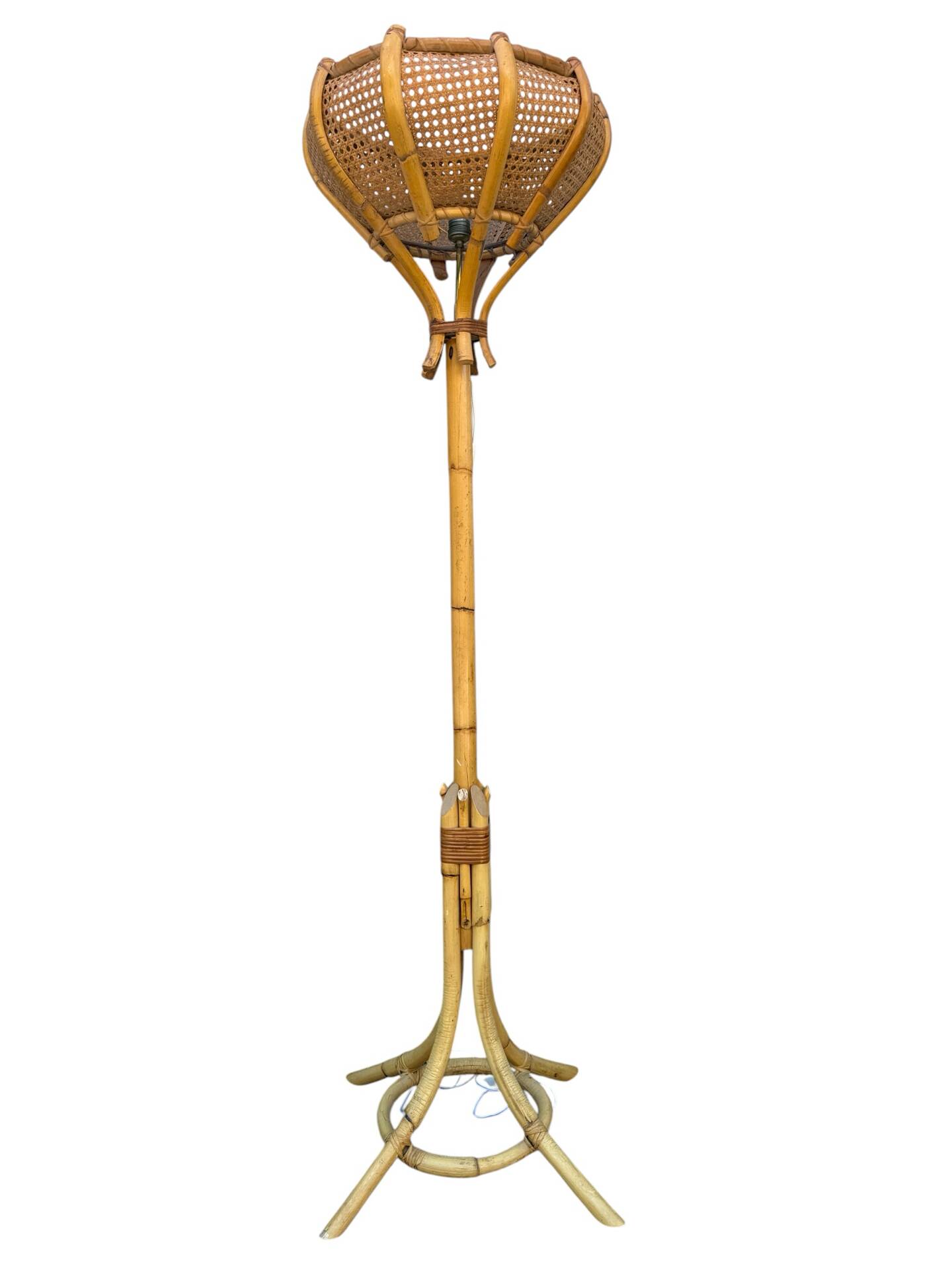 1960s Rattan Living Room Lamp from France
