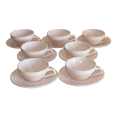 Set of 7 powder pink coffee cups Céranord Saint Amand