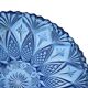 Rare French Fruit Bowl Blue Pressed Glass 33cm