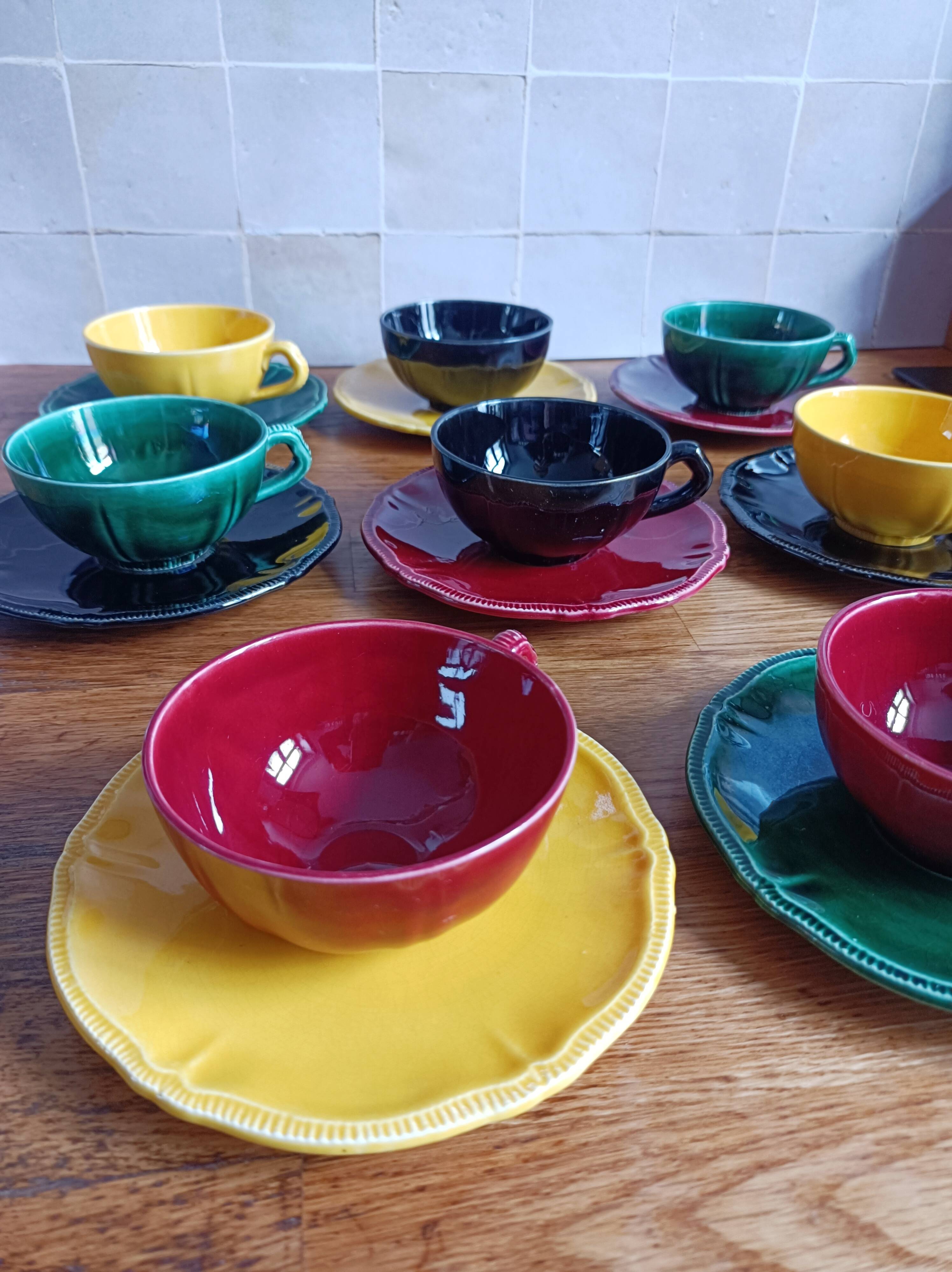 Lot de 8 tasses à café Longchamp multicolore