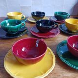 Set of 8 Longchamp multi-colored coffee cups
