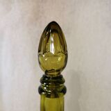 Vintage olive green glass carafe