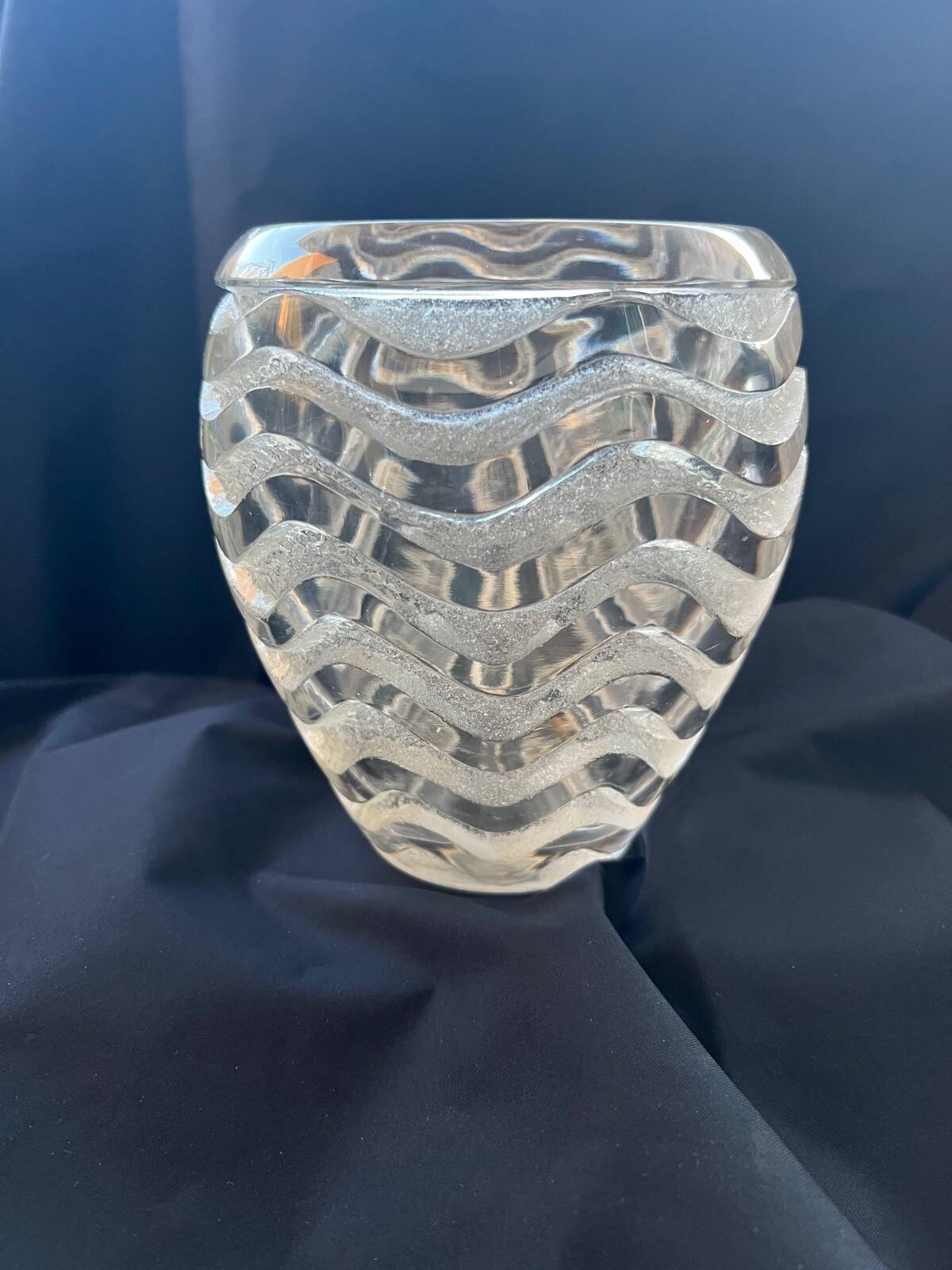 Lalique, vase "Meanders", glass, 1934, signed R.LALIQUE