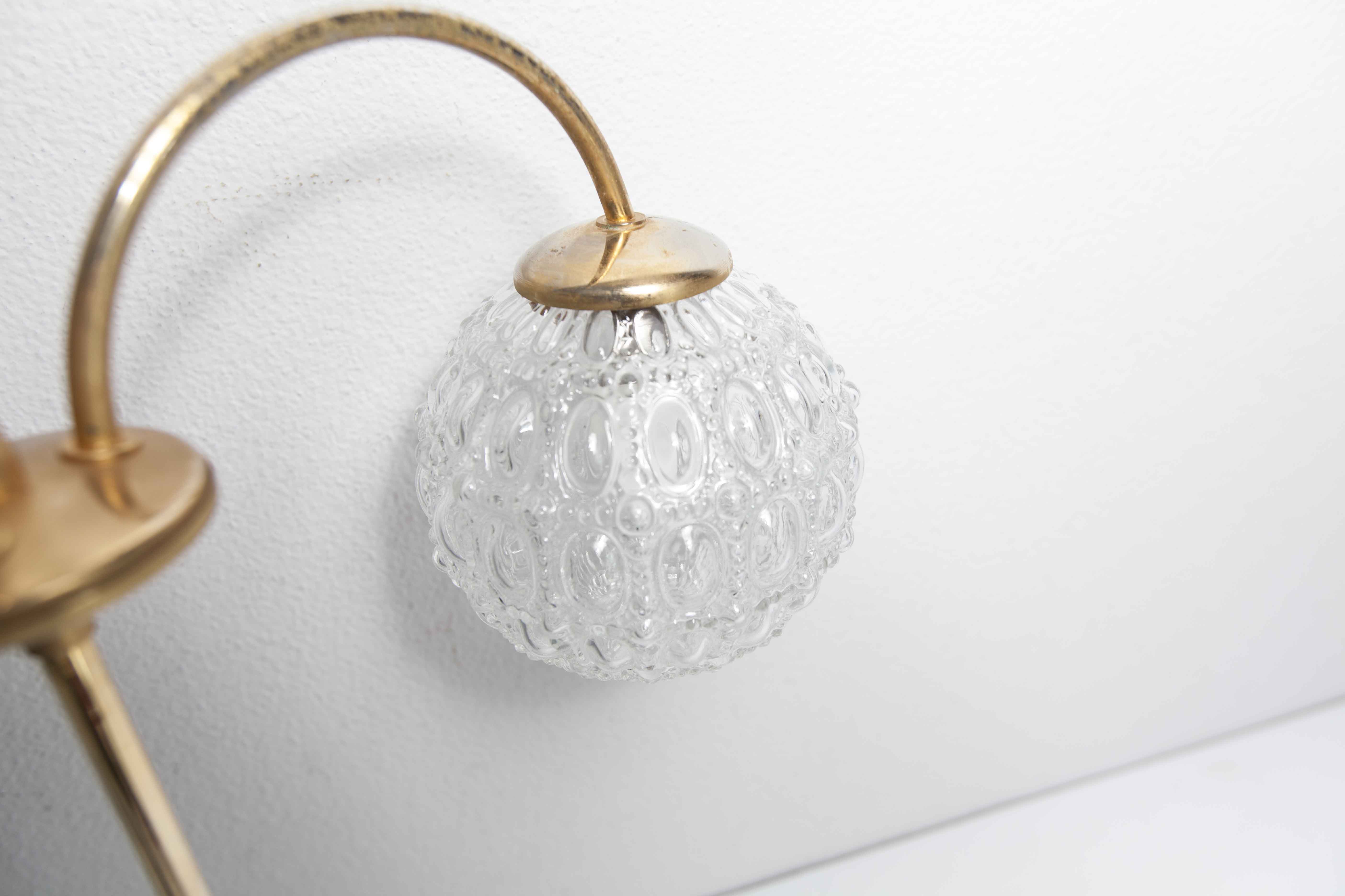 Brass ceiling and glass 3 balls 1960