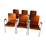 Ensemble de 6 fauteuils - Bois & métal -