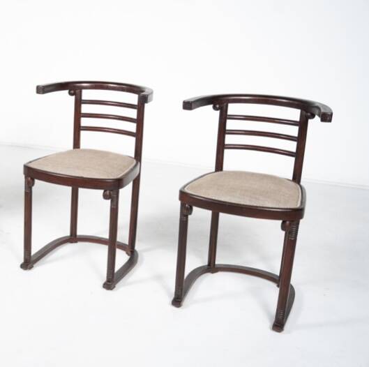 Set of 2 armchairs designed by Joseph Hoffman, Fledermaus