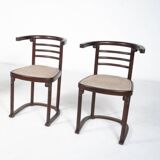 Set of 2 armchairs designed by Joseph Hoffman, Fledermaus