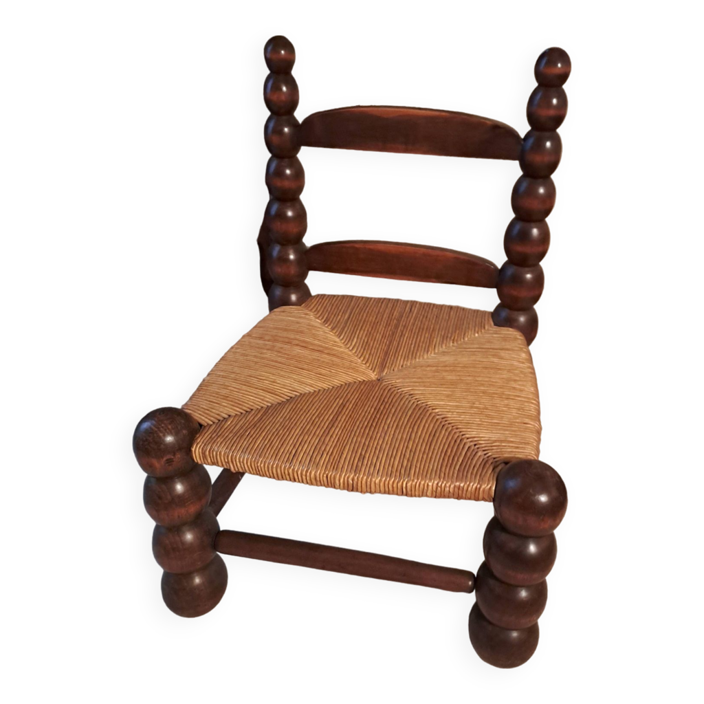 Small rustic old oak chair Selency - Main Image