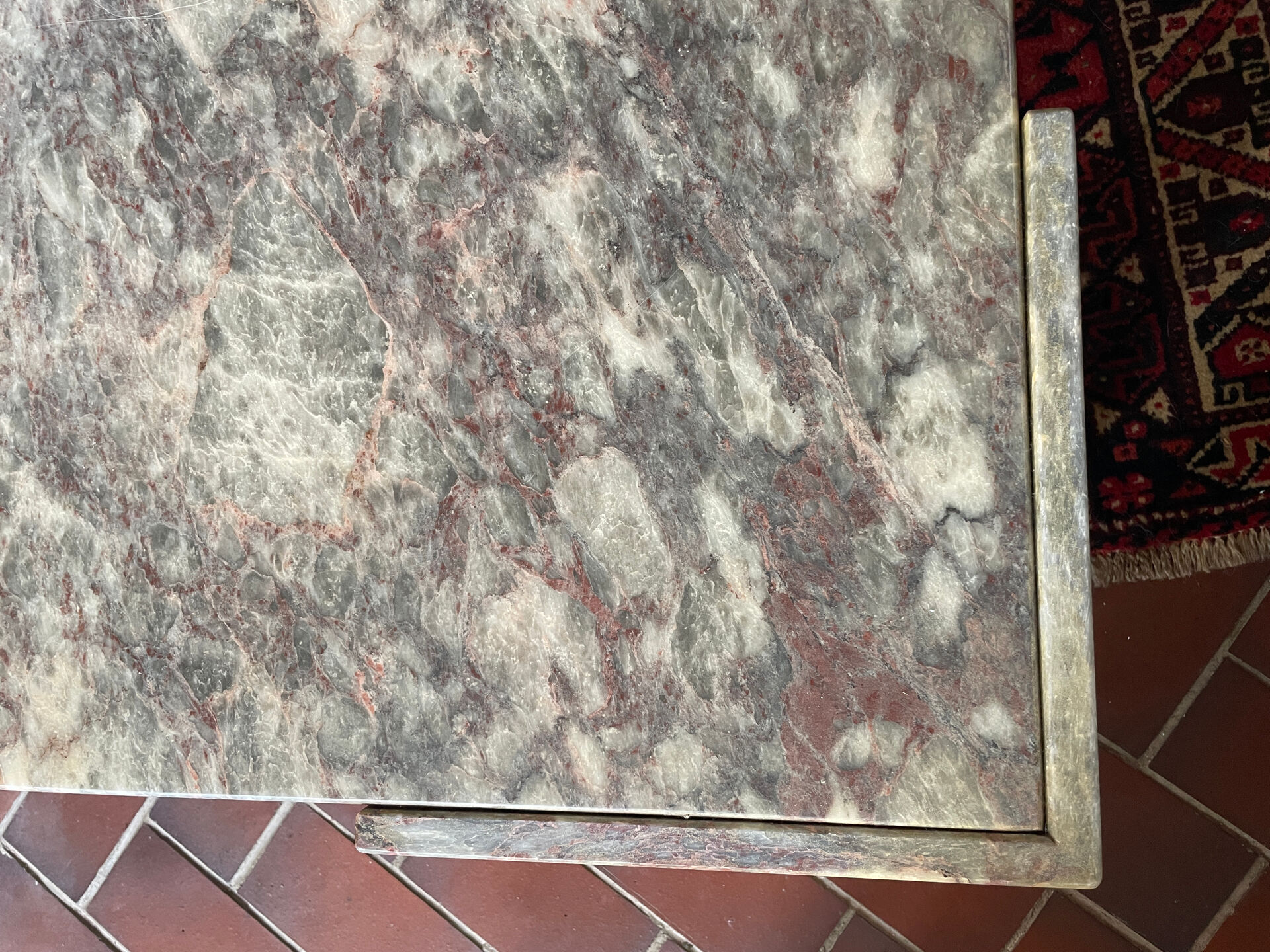 1970s marble eye-shaped coffee table