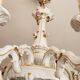 Large hand-painted gilded chandelier mangani ceramiche porcelain