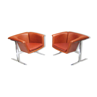 Two Space Age "042" Chairs by Geoffrey Harcourt for Artifort