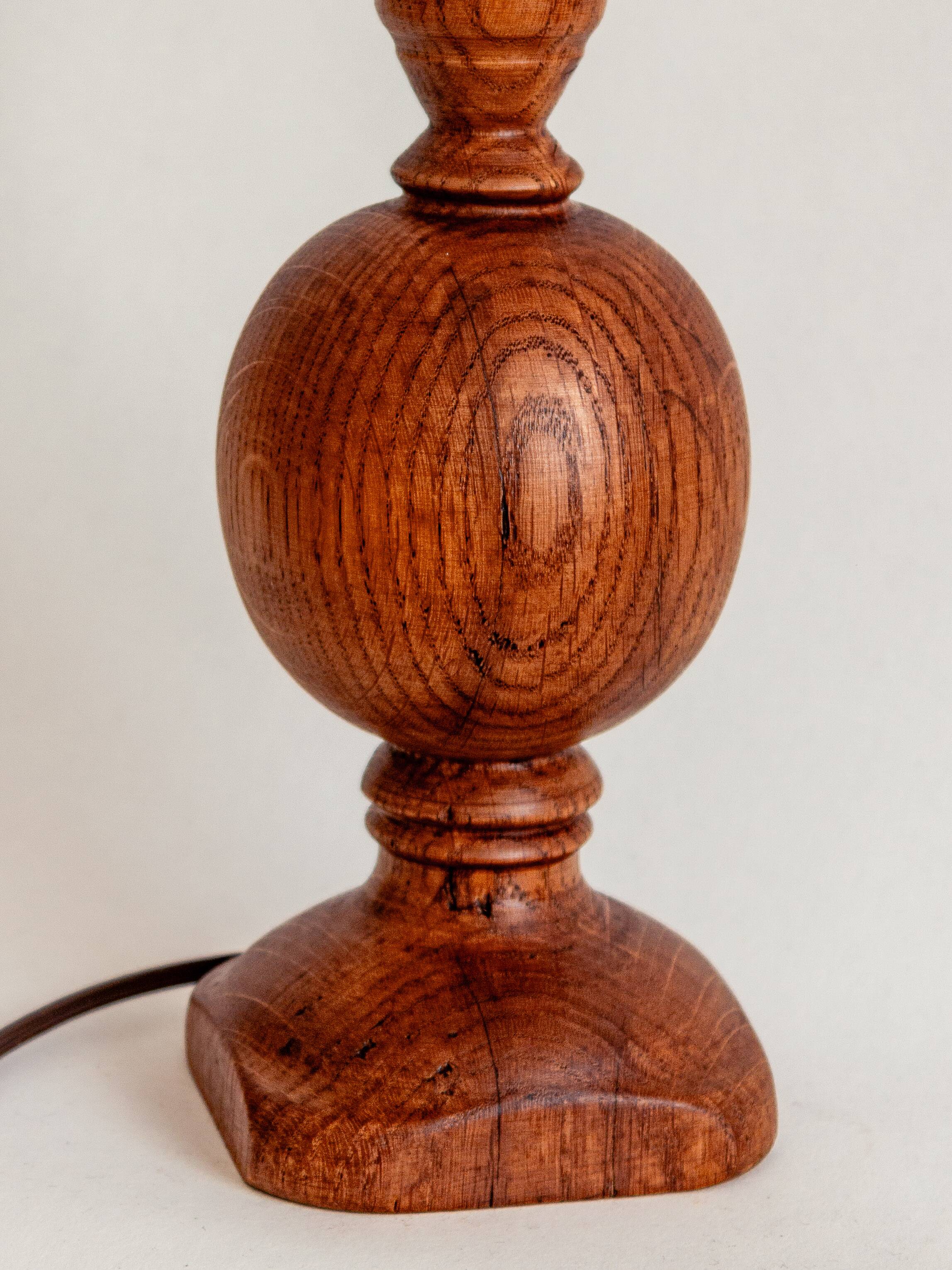 2 turned wooden lamp bases, 1940s-1960s