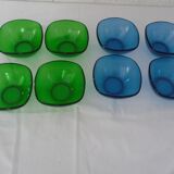 8 Vereco ramekin cups blue - vintage green