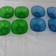 8 Vereco ramekin cups blue - vintage green