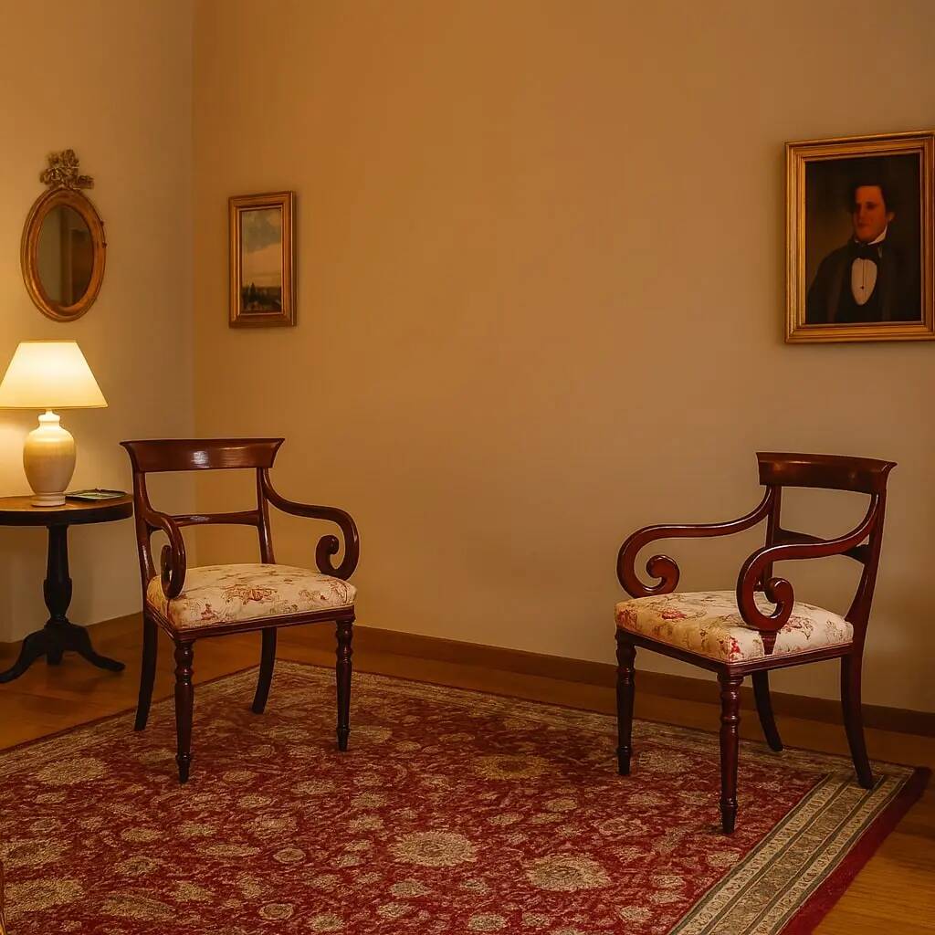 Antique Louis-Philippe armchairs in painted beech, 20th century