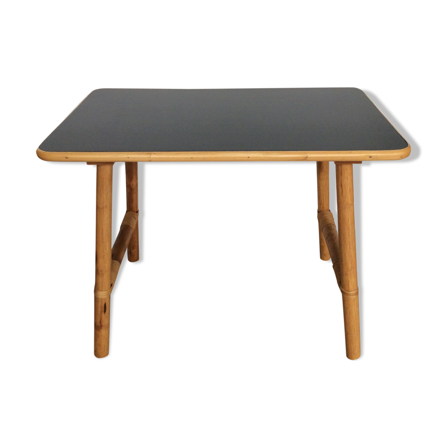 Side table rattan & bamboo