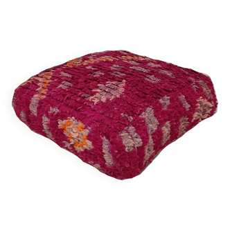 Handmade Berber pouf in wool 60 X 60 X 20 CM