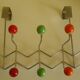Door hook with 10 hooks-balls, metal and wood, 70s