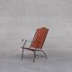 Pair of mid-century leather and metal folding armchairs