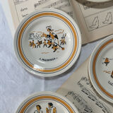 Lot de 8 assiettes comptines en terre de fer Choisy le Roi