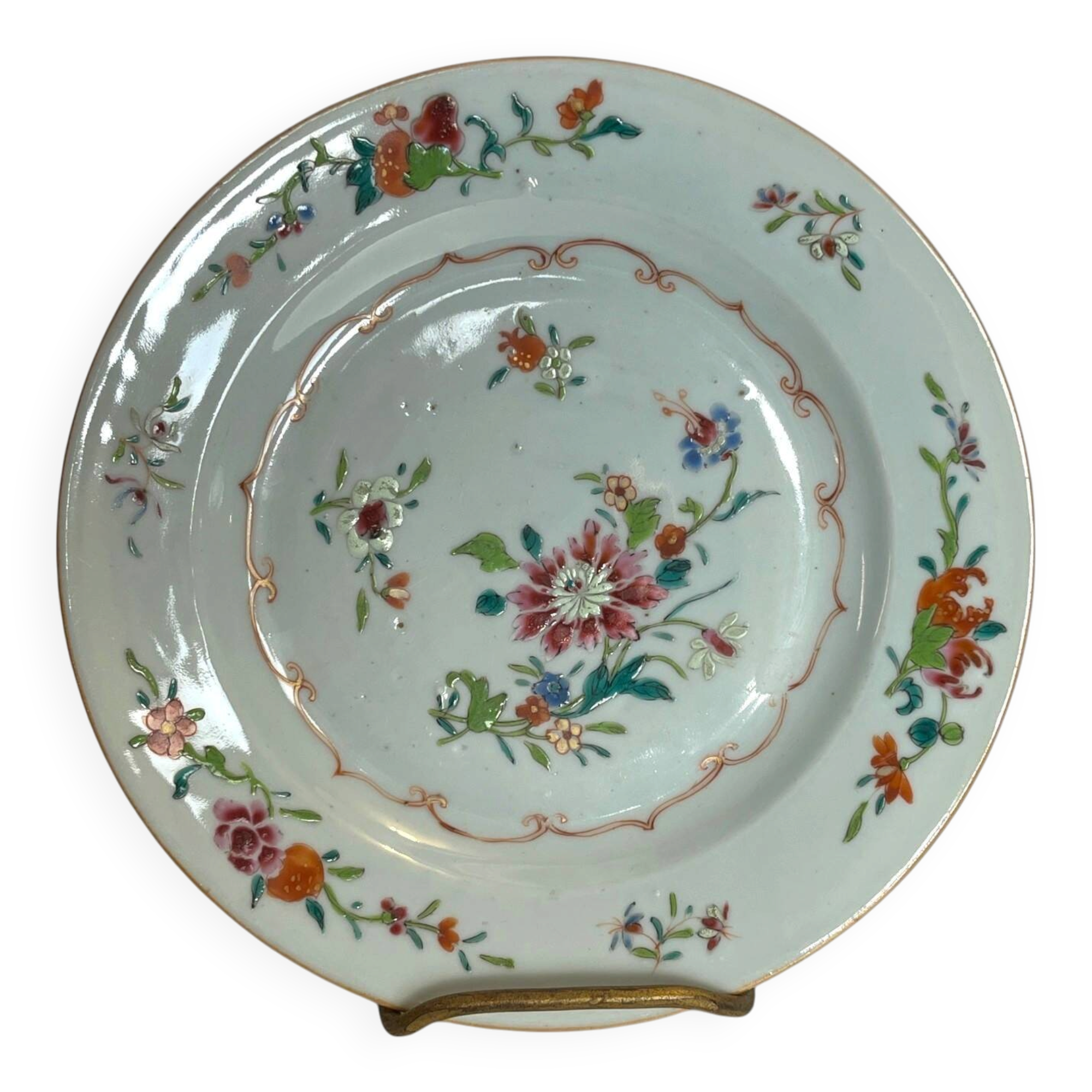 China, porcelain plate East India Company floral decoration 18th century
