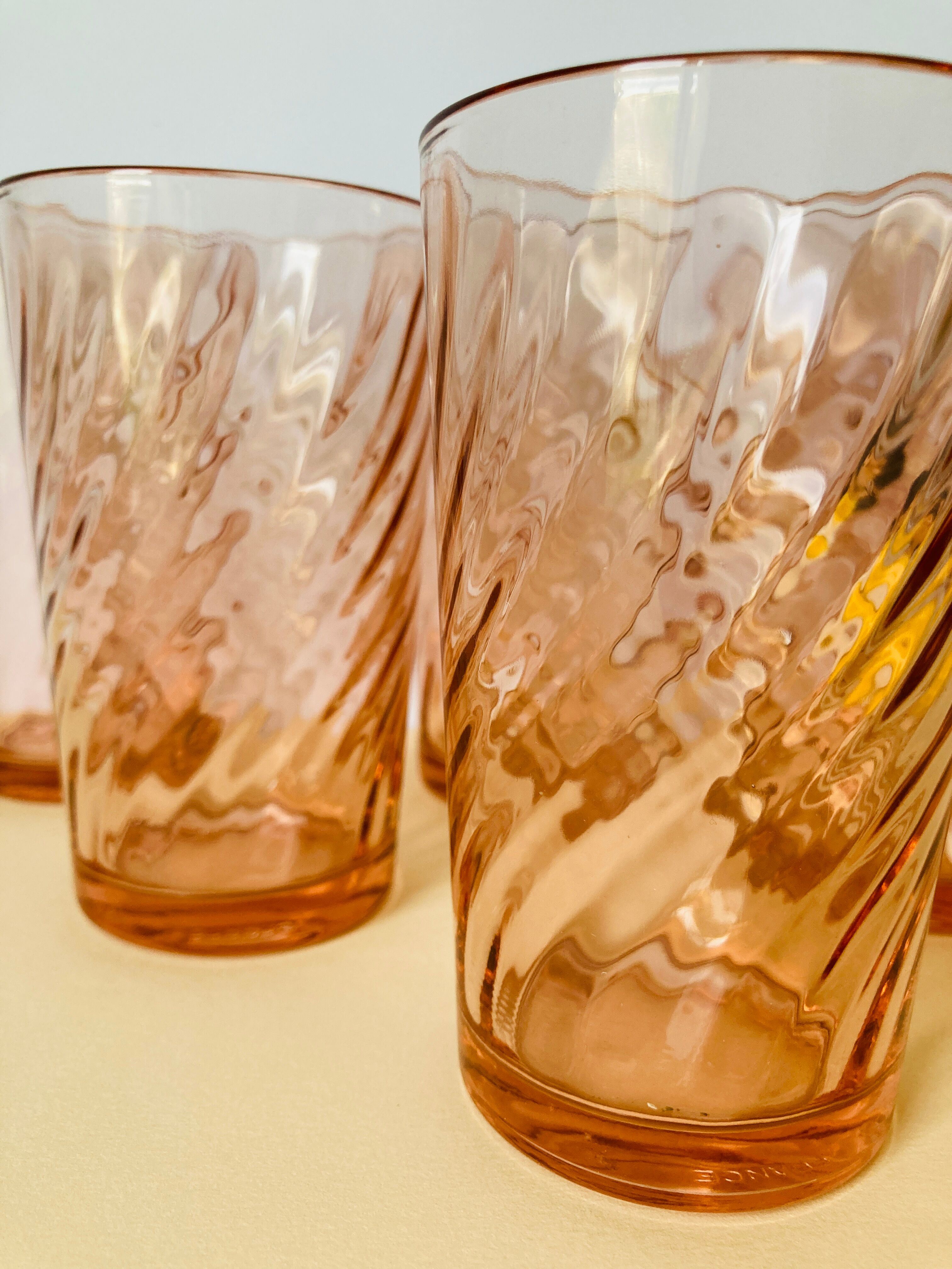 Lot of 6 vintage glasses Rosaline Arcoroc 80s