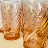 Lot of 6 vintage glasses Rosaline Arcoroc 80s