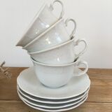 White porcelain tea cups
