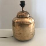 Vintage hammered brass lamp