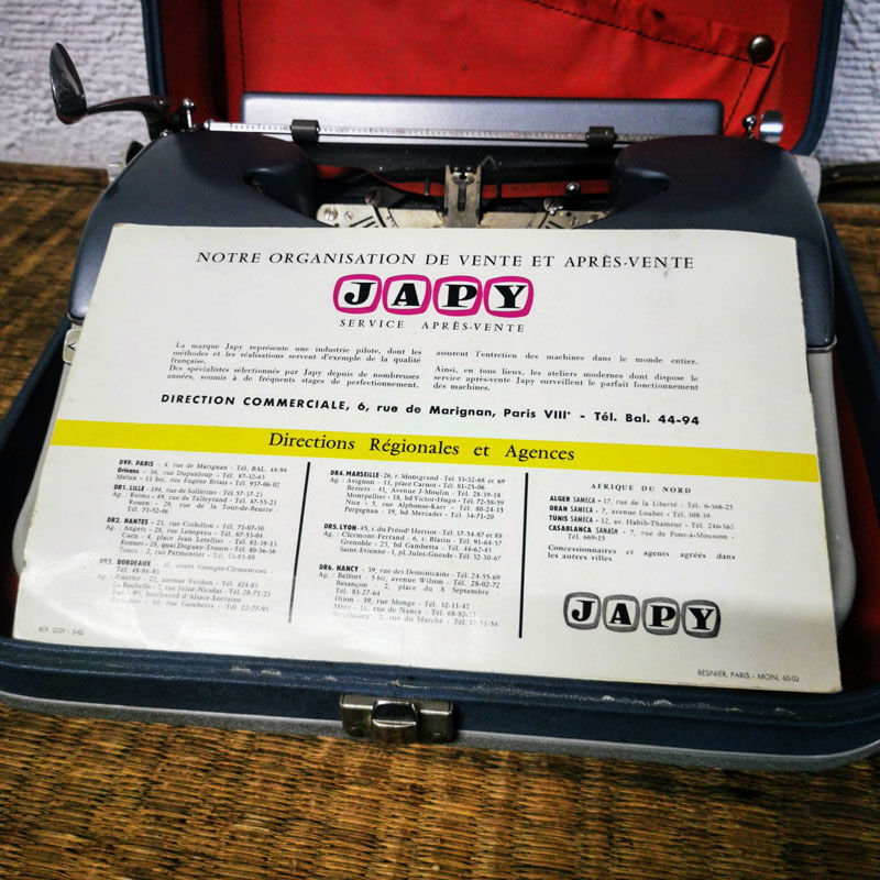 Japy script typewriter