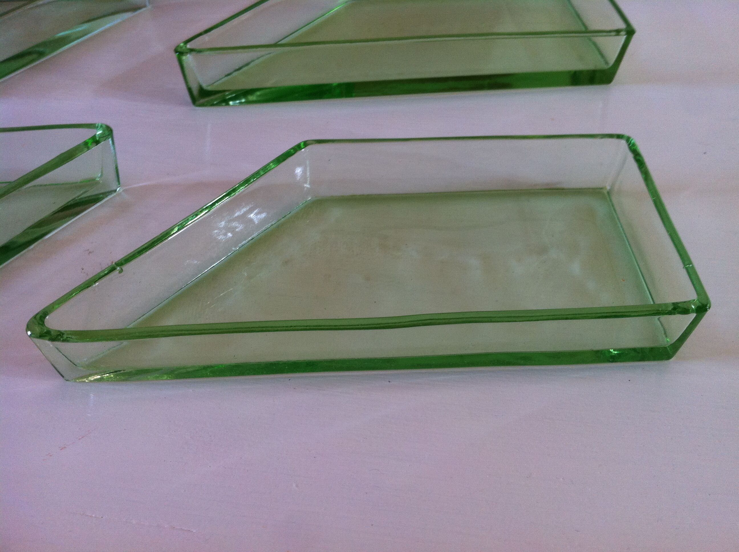 Modernist art deco servant tray made of wood and glass